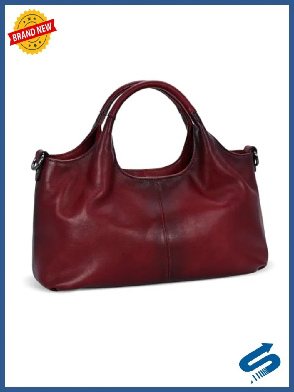 Genuine Leather Hobo Satchel Handbag Crossbody Shoulder Bag with Top Handle